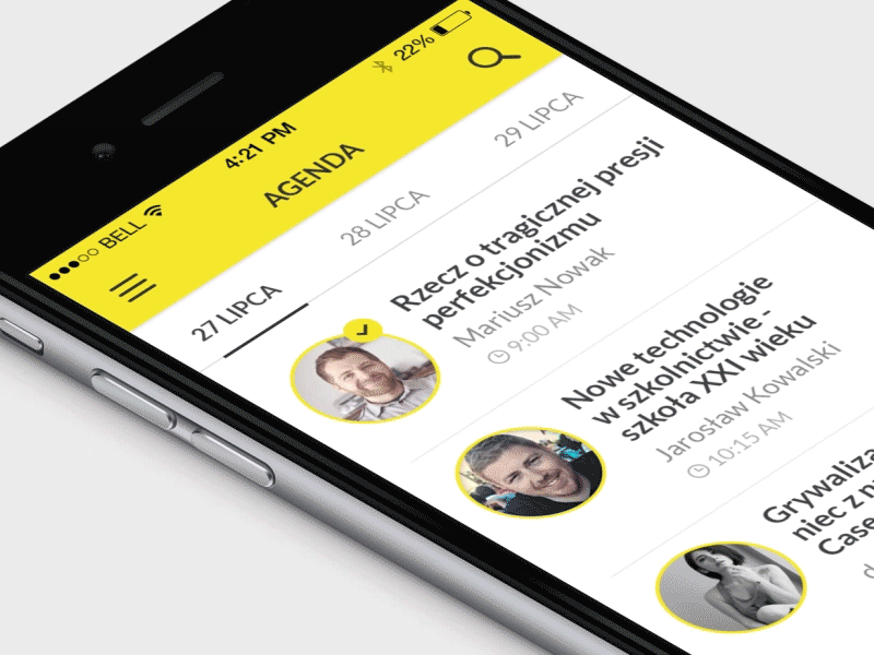 Menu interaction animated app expand ios iphone menu mobile mobile app mockup navigation reveal symposin