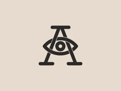 Monogram a branding design eye identity illustration logo monogram stamp