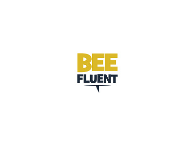 BeeFluent logo app bee illustrator language logo mobile sms text