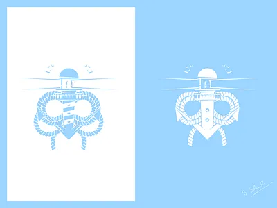 Anchor Lighthouse anchor house illustration light lighthouse negative shape shortstories water waves