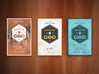 Shaped by God (WIP Bookcover) badge bible book bookcover cover desiring god john piper peter voth peter voth design print design vintage