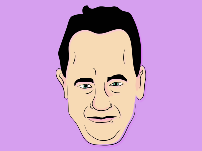 Tom Hanks illustration purple tom hanks