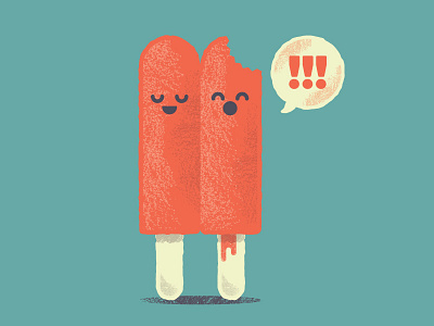 Twin Pop illustration kids popsicle retro summer texture twin pop vector