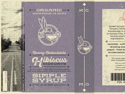 Hibiscus Highways craft design food label logo texture