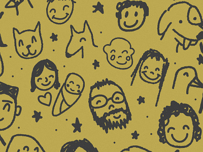 All Sorts Of Friends animal baby dog drawing friends illustration people