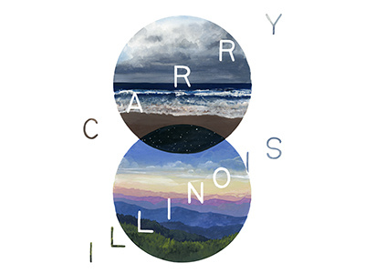 Carryillinois band circle design gouache hand lettering paint poster tee tshirt type typography