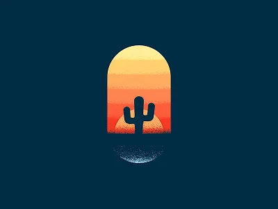 Desert Cactus cactus desert grunge splatter sunset texture vector