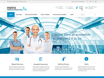 Metro Immediate & Primary Care (canned) dc metro primary care urgent care web design