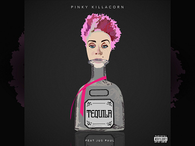 "Tequila" Cover Artwork for Rapper Pinky Killacorn cover cover art fvce fvce creative illustration killacorn morgan hatton morganhatton pinky tequila