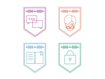 Badges badges banner illustration university