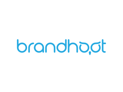 BrandHoot logo blue brandhoot eyes logo owl