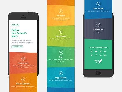 AllTracks - Best awards showcase awards best bright chrome colorful colourful iphone mockup ui ux