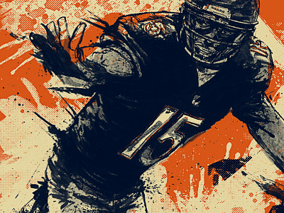Brandon Marshall wip bears chicago illustration sports wip