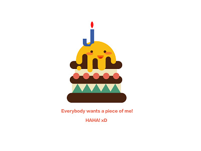 Everybody wants a piece of me art bday brthday cake design icon illustration jayekang pattern