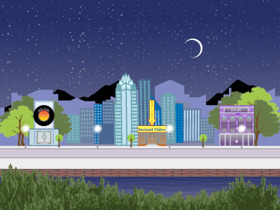 Cityscape background city design illustration night web