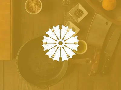 Eat + Garden concept flower food fork garden logo spoon unused