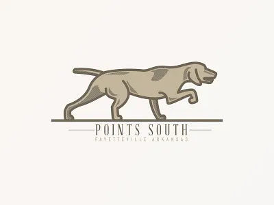 Points South Update dog dogs hunting logo mark outdoor pointer vizsla