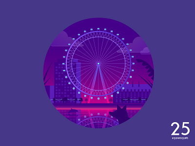 #QuinnsQuips city color colour cool cute fox fun illustration london london eye neon tourism