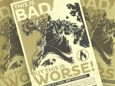 Bad to worse illustration poster zombies