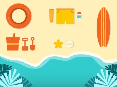 Beach Themed Icons beach illustration saltlife summer surfing