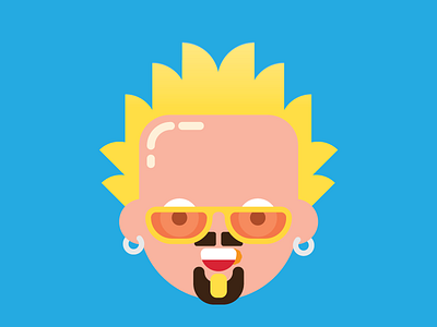 Ty Fieri. character character design face flat flat design flat illustration guy fieri portrait