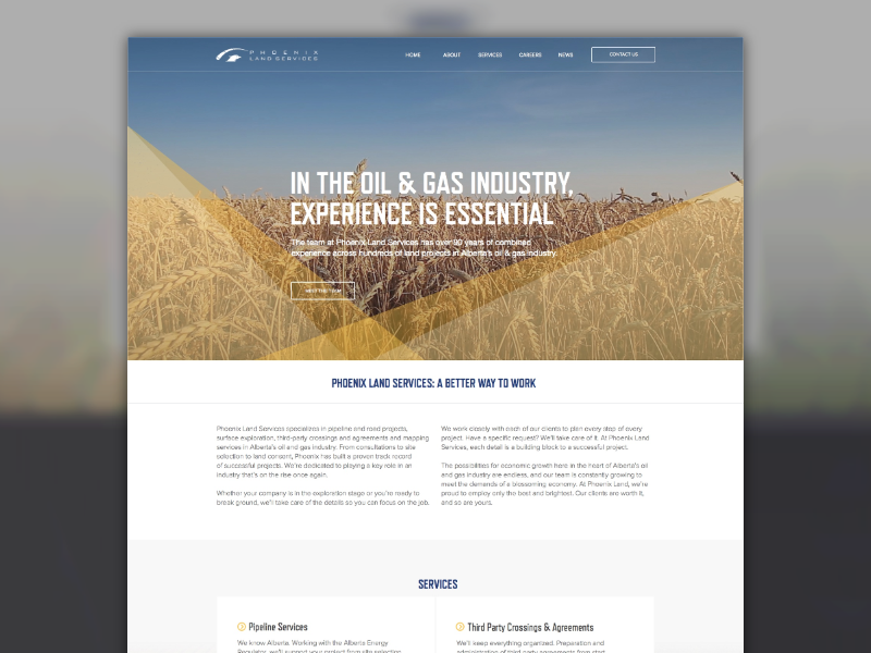 Phoenix Land Services made with invision responsive sketch sketch app ui ux web design web development website wordpress