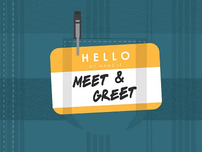 Meet and Greet greet hello meet name nametag pattern pen plaid saymyname shirt stitch tag