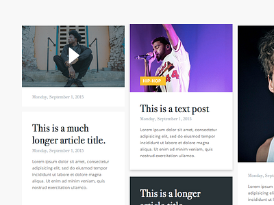 Blog Tiles article blog bodoni cards filter flat hover post tags tiles tumblr ui