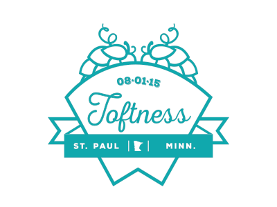 Toftness Pint Glass beer hops minnesota pint glass st paul wedding