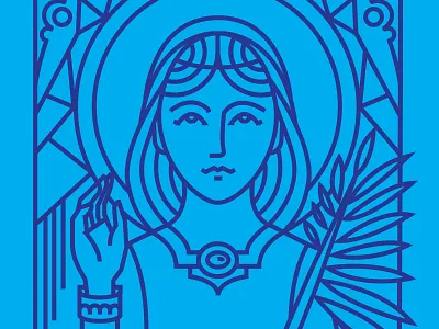 St. Agnes catholic christian lineart religious saint
