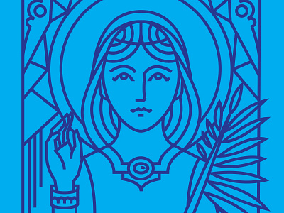 St. Agnes catholic christian lineart religious saint