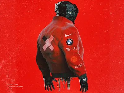 Robot Racer 3d character illustration red