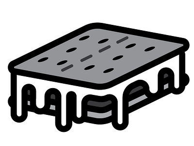 Lil S'More Action black and white icon illustration smore