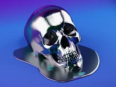 Melting Skull 3d character design illustration