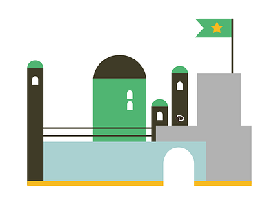 Fort building flag illustration stronghold structure