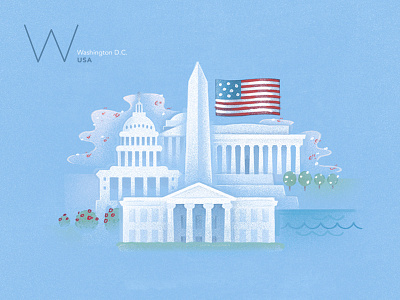 Travel board book illustration geometric illustration painted travel usa wacom washington