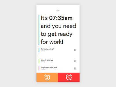 Alarm Clock alarm clean clock design event flat simple time ui