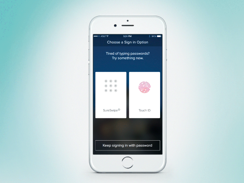 Alternative Sign In animation capitalone gif sureswipe touchid ui