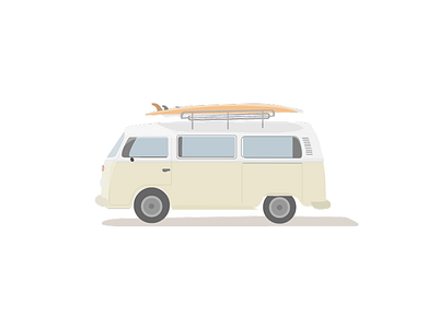 Let's go on a roadtrip! bus car flat illustration roadtrip volkswagen