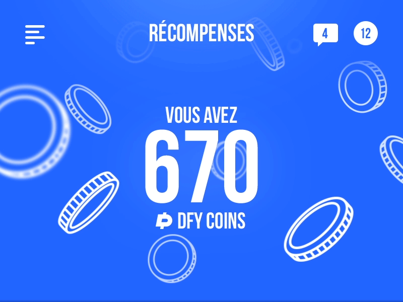 Dfy Coins animate animation coins illustration illutration interaction material mobile screen ui user ux