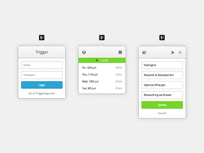 Trigger Mac Client mac app status bar time tracking trigger ui