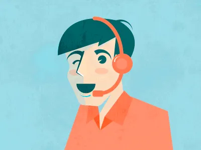 Call call callcenter cartoon character operator