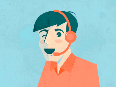 Call call callcenter cartoon character operator