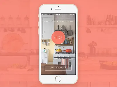 PIKK landing page button design graphic grid image landing layout overlay sign in splash ui ux