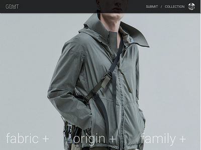 GRMT Website Concept clothing design garment textile ui