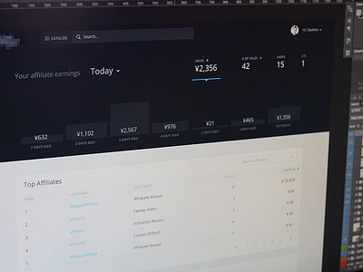 Affiliate analytics WIP affiliate analytics dark data graph material statistics table