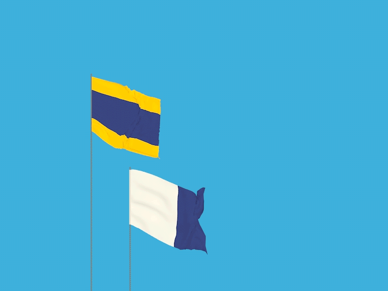 Nautical Flags 3d animation c4d flag wind