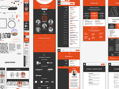 Conference website Design conference design flat orange responsive typography website