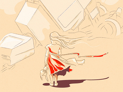Walker Down at at desert dress girl rabbit star walker wars wind