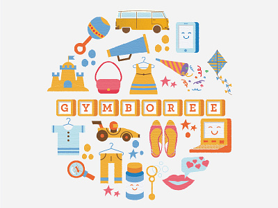 Gymboree | Illustration bubbles computer fashion graphic design gymboree illustration kids toys van